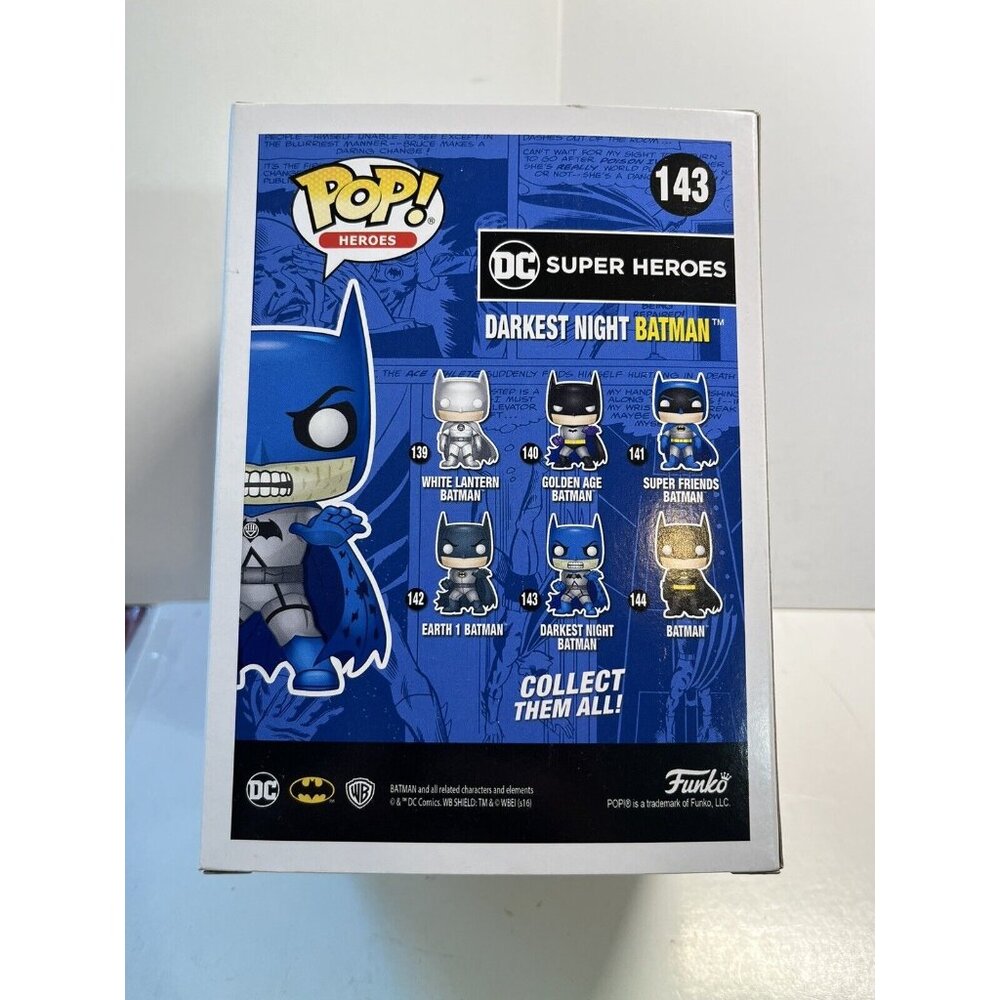 New! 2016 Funko Pop Vinyl Figure Darkest Night Batman #143 Vaulted NY Comic Con - Picture 3 of 5